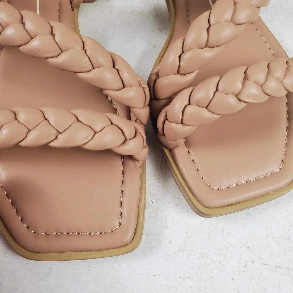 Dolce Vita Womens Iman Braided Strap Slide Sandals Sz 6 Cafe